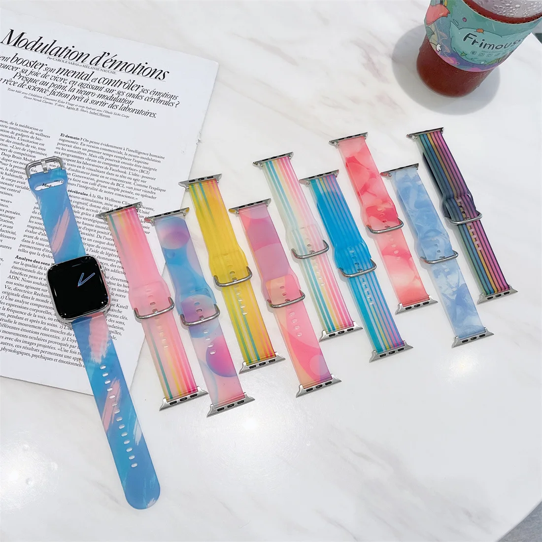 Браслет прозрачный для Apple Watch Series 7 6 5 3 4 2 1 SE, Желейный градиентный ремешок для iWatch 41 45 44 42 40 38 мм
Браслет прозрачный для Apple Watch Series 7 6 5 3 4 2 1 SE, Желейный градиентный ремешок для iWatch 41 45 44 42 40 38 мм