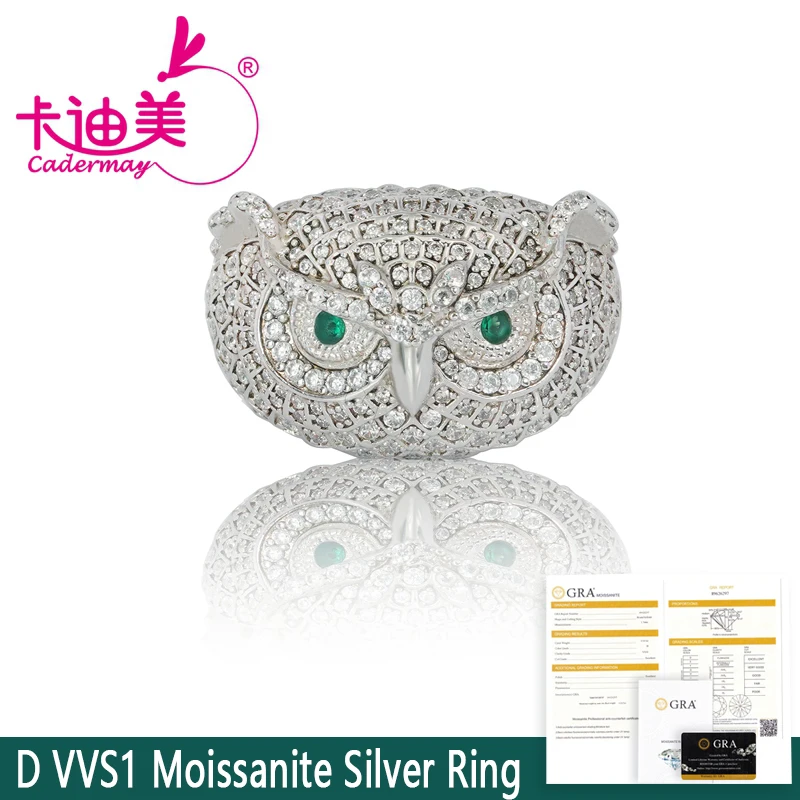 CADERMAY High Quality Silver 925 Full Eternity Diamond D VVS1 Moissanite Ring Owl Animal Rings For Men
CADERMAY High Quality Silver 925 Full Eternity Diamond D VVS1 Moissanite Ring Owl Animal Rings For Men