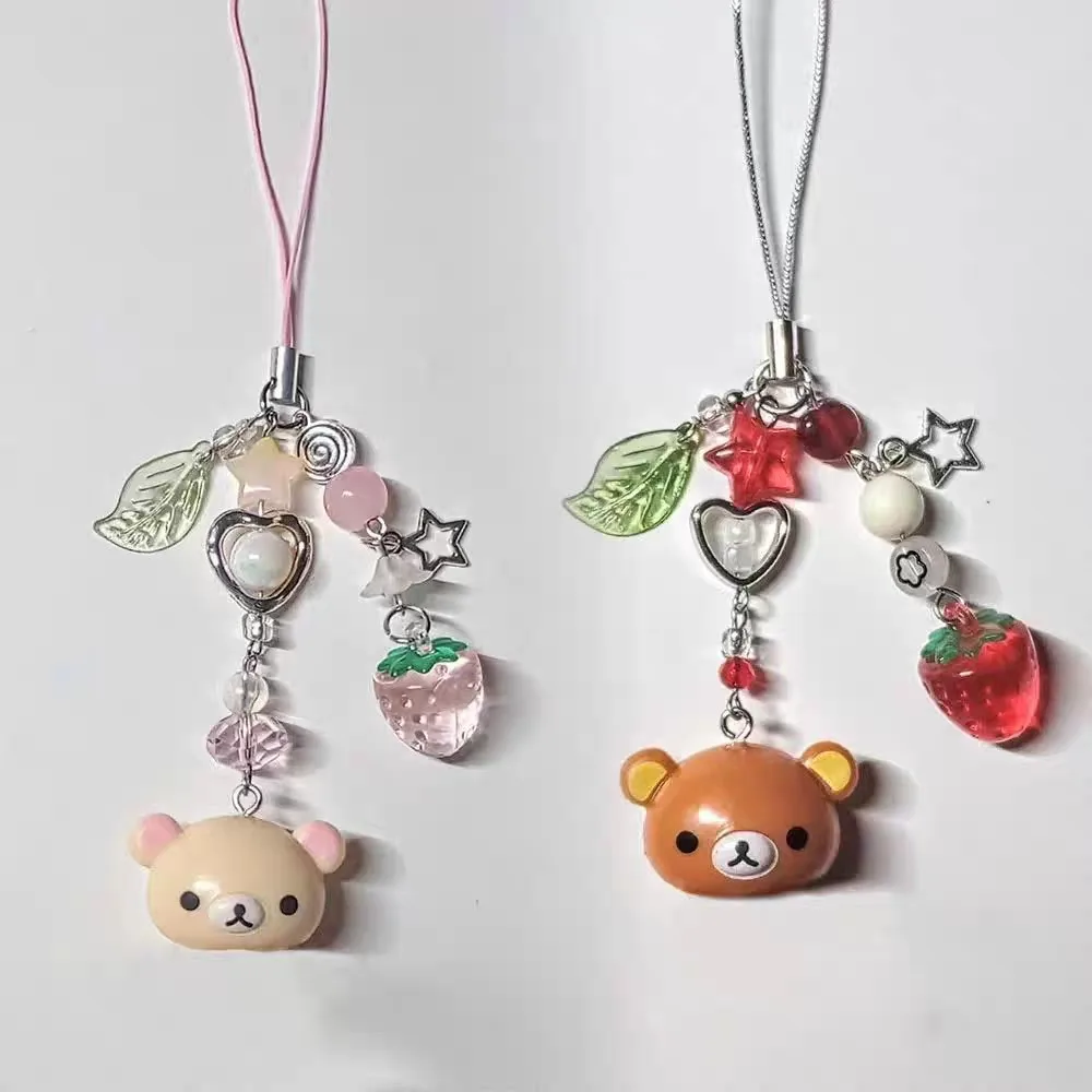 Cute Small Bell Bear Pendant Strawberry Beaded Matching Phone Charms Keychains Xyu Bag Chain Gift Jewelry for Girls Women Coupl
Cute Small Bell Bear Pendant Strawberry Beaded Matching Phone Charms Keychains Xyu Bag Chain Gift Jewelry for Girls Women Coupl
