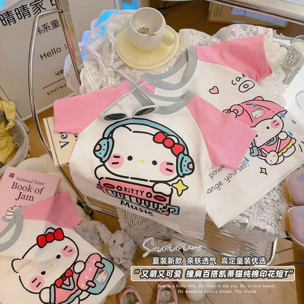 Sweet Hello Kitty Anime Kawaii Sanrio Short Sleeve Shirt Cute Cartoon Baby Clothes Hoodie Lovely Ins Fashion Gifts for Kids
Sweet Hello Kitty Anime Kawaii Sanrio Short Sleeve Shirt Cute Cartoon Baby Clothes Hoodie Lovely Ins Fashion Gifts for Kids