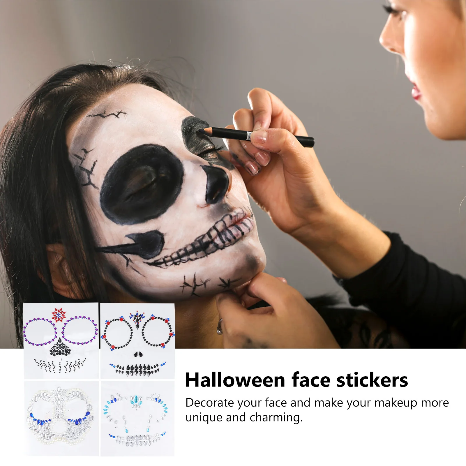 4Pcs Halloween Face Stickers Temporary Tattoos Safe Skin Non-Damaging Easy to Paste Remove Spooky Body Sticker
4Pcs Halloween Face Stickers Temporary Tattoos Safe Skin Non-Damaging Easy to Paste Remove Spooky Body Sticker