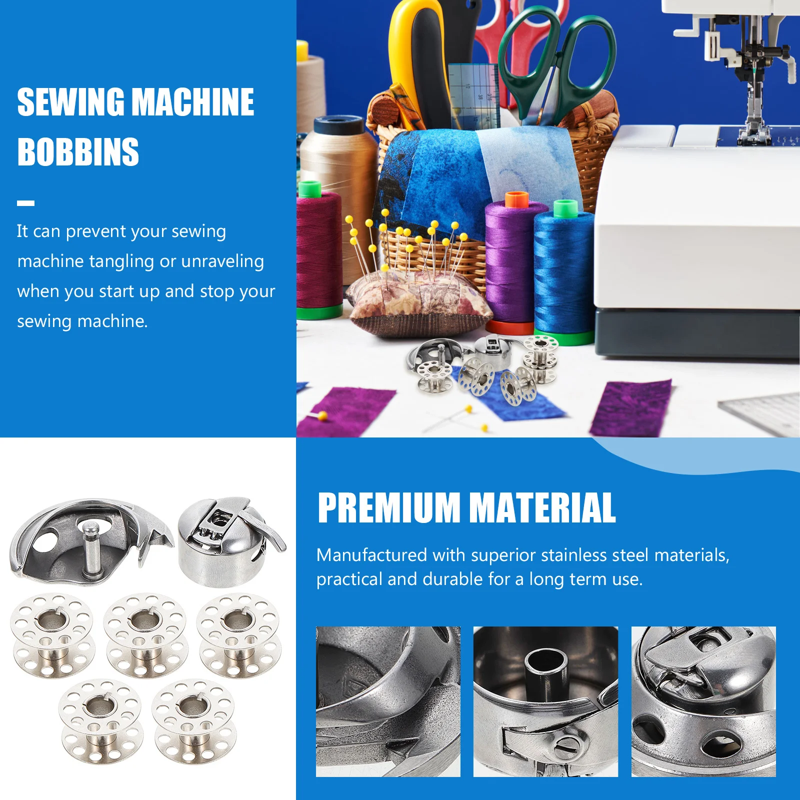 1Set Sewing Machine Bobbins Stainless Steel Bobbin Cases Universal Household Durable Portable Sewing Machine Accessories Bobbin
1Set Sewing Machine Bobbins Stainless Steel Bobbin Cases Universal Household Durable Portable Sewing Machine Accessories Bobbin