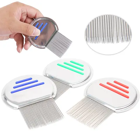 1pcs High Quality Terminator Lice Comb Nit Free Kids Hair Rid Headlice Stainless Steel Metal Teeth Remove Nit Brush Free Ship