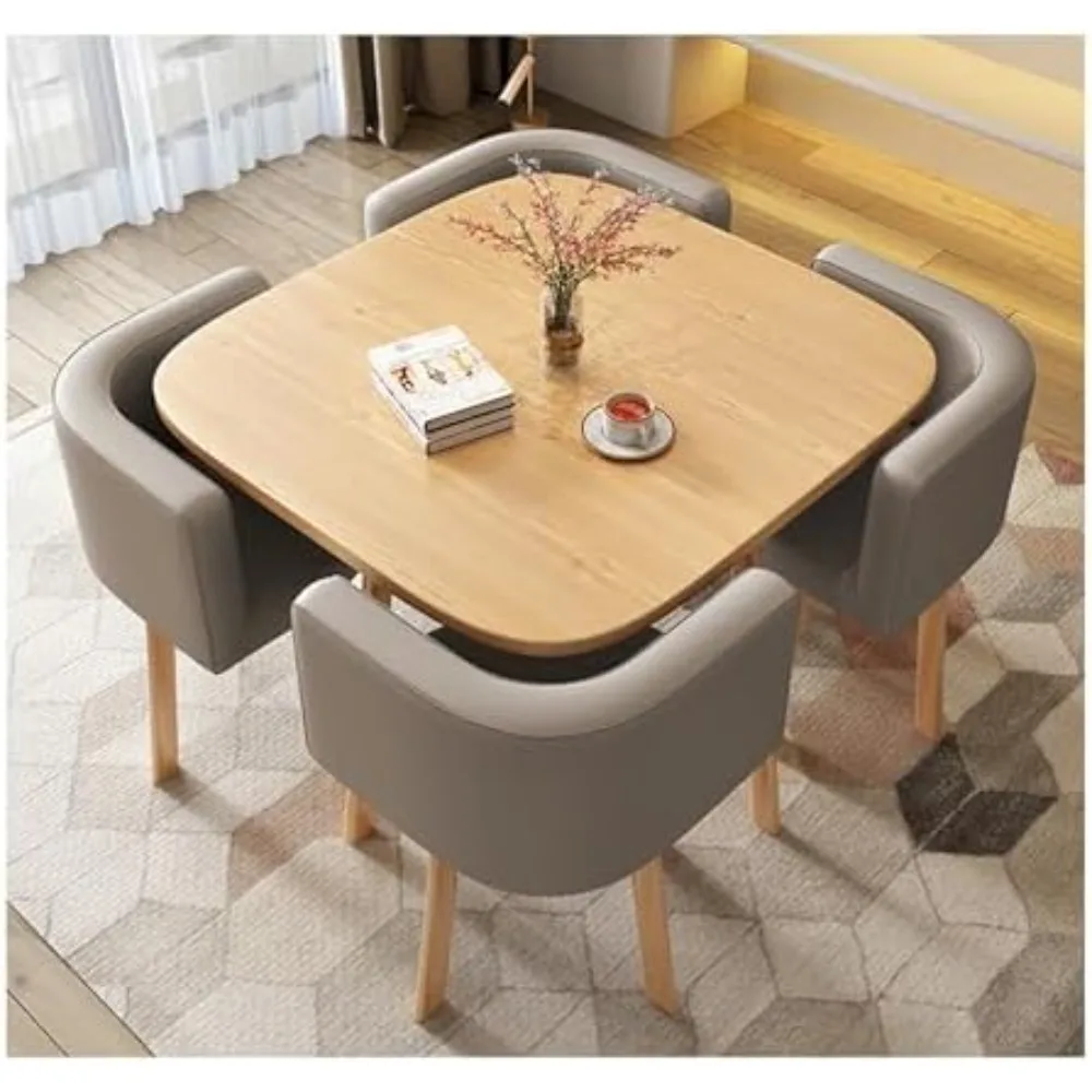Square Coffee Bar Table and Chair Combination Set Breakroom Table Kitchen Breakfast Desk Soft Backrest Seat Modern Style Furnitu
Square Coffee Bar Table and Chair Combination Set Breakroom Table Kitchen Breakfast Desk Soft Backrest Seat Modern Style Furnitu