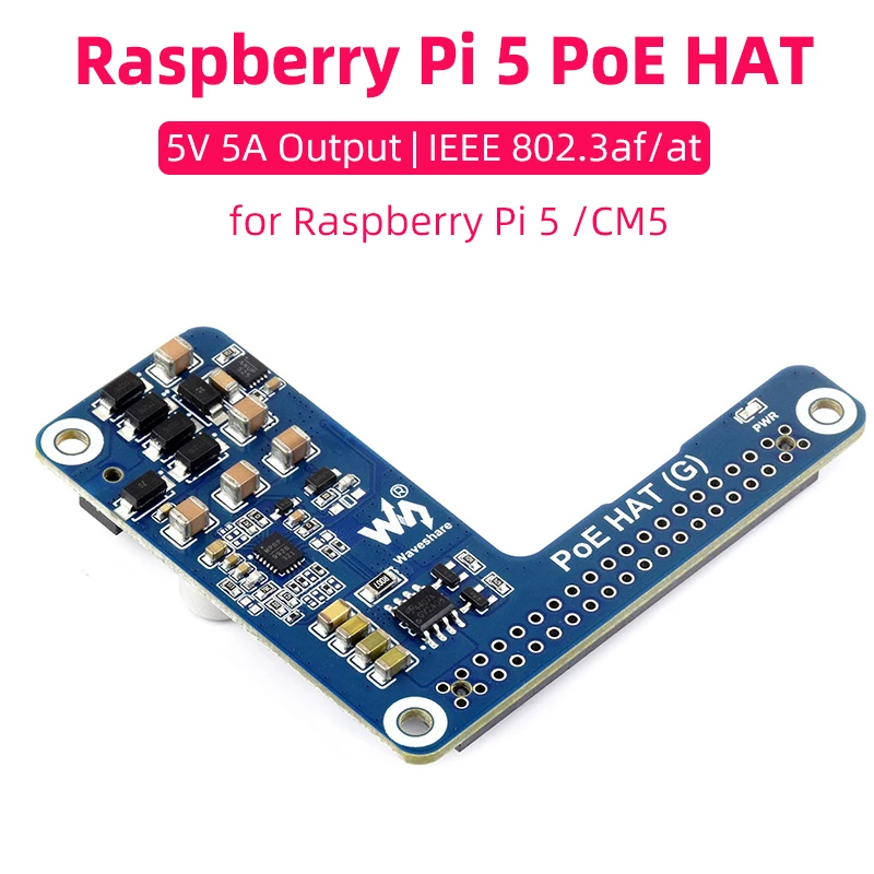 Raspberry Pi 5 Power Over Ethernet HAT (G) Выход 5 В 5 А поддерживает стандарт сети 802.3af/at для Raspberry Pi 5/CM5 PoE HAT
Raspberry Pi 5 Power Over Ethernet HAT (G) Выход 5 В 5 А поддерживает стандарт сети 802.3af/at для Raspberry Pi 5/CM5 PoE HAT