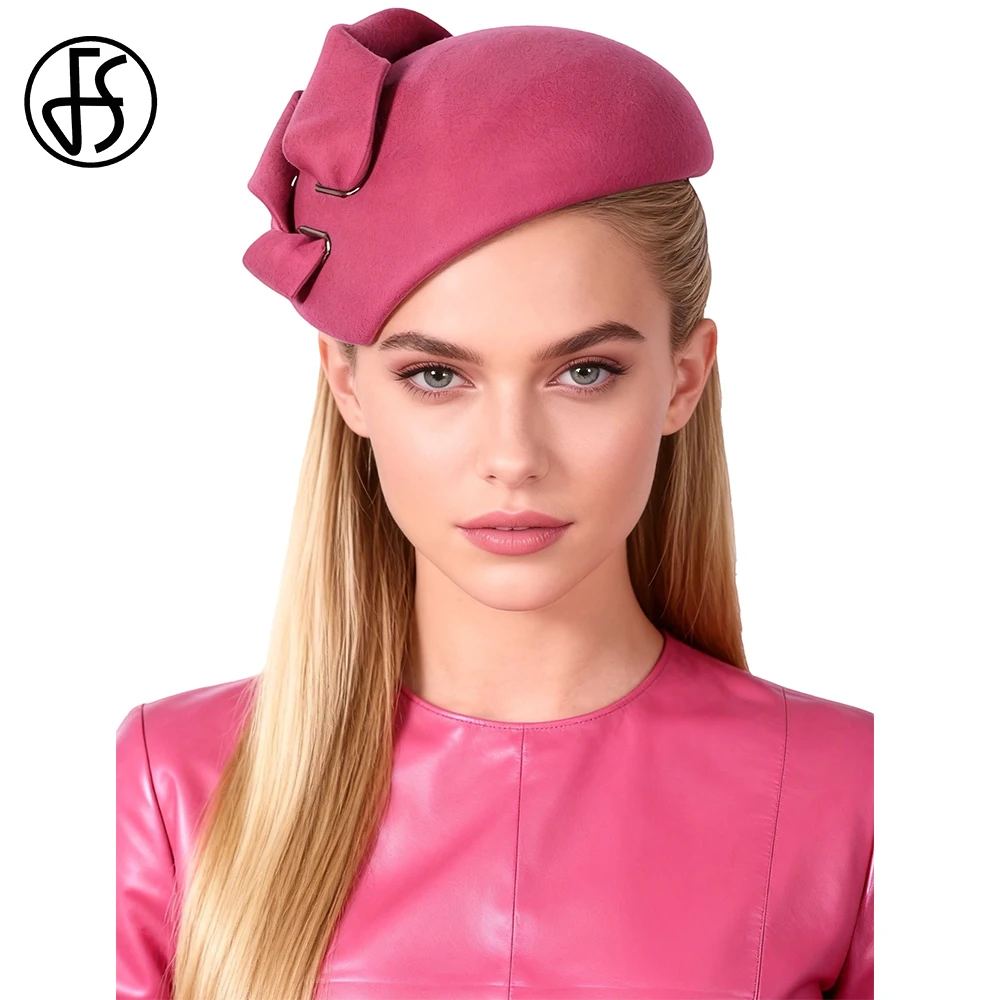 FS Luxury Red Pink Women Wool Hat Tea Party Pillbox Hats With Bowknot Vintage Beret Cap For Ladies Felt Fedora Chapeau Femme
FS Luxury Red Pink Women Wool Hat Tea Party Pillbox Hats With Bowknot Vintage Beret Cap For Ladies Felt Fedora Chapeau Femme