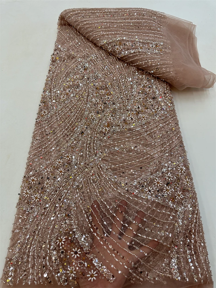 Luxury African Heavy Beaded Wedding Lace Fabric 2024 High Quality Nigerian Sequins French Tulle Fabric For Party Dress Rf
Luxury African Heavy Beaded Wedding Lace Fabric 2024 High Quality Nigerian Sequins French Tulle Fabric For Party Dress Rf