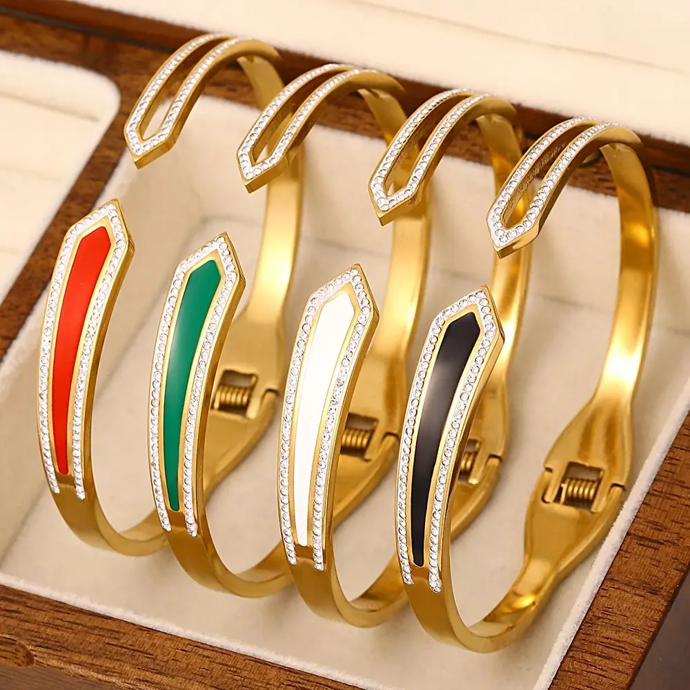 Freetry Retro Red Blue Stainless Steel Bracelet Sword Style Zircon Enamel Inlaid Open Cuff Bracelet Waterproof Jewelry Gift
Freetry Retro Red Blue Stainless Steel Bracelet Sword Style Zircon Enamel Inlaid Open Cuff Bracelet Waterproof Jewelry Gift