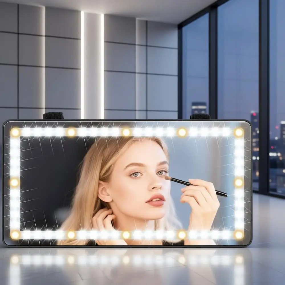 Rechargeable LED Vanity Mirror with 60 Lights, 3 Modes & Touch Control for Car Interior Accessories, Ideal for Women
Rechargeable LED Vanity Mirror with 60 Lights, 3 Modes & Touch Control for Car Interior Accessories, Ideal for Women