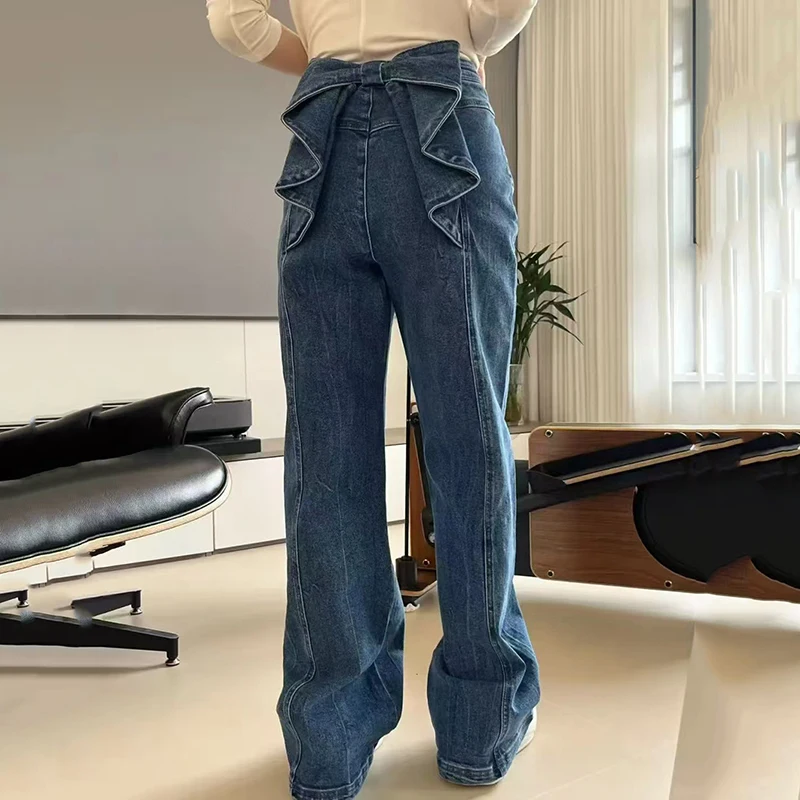 Women's Bowtie Jeans, Fashionable Versatile Wide Leg Pants, Vintage American High-Waisted Straight Leg Pants, High Quality, 2025
Women's Bowtie Jeans, Fashionable Versatile Wide Leg Pants, Vintage American High-Waisted Straight Leg Pants, High Quality, 2025