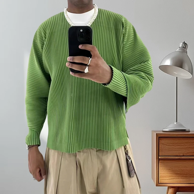 Miyake 2025 Summer New Men's Solid Color Pressed Wrinkles Casual Versatile Commuting Outside Long-sleeved Tops Street Fashion
Miyake 2025 Summer New Men's Solid Color Pressed Wrinkles Casual Versatile Commuting Outside Long-sleeved Tops Street Fashion