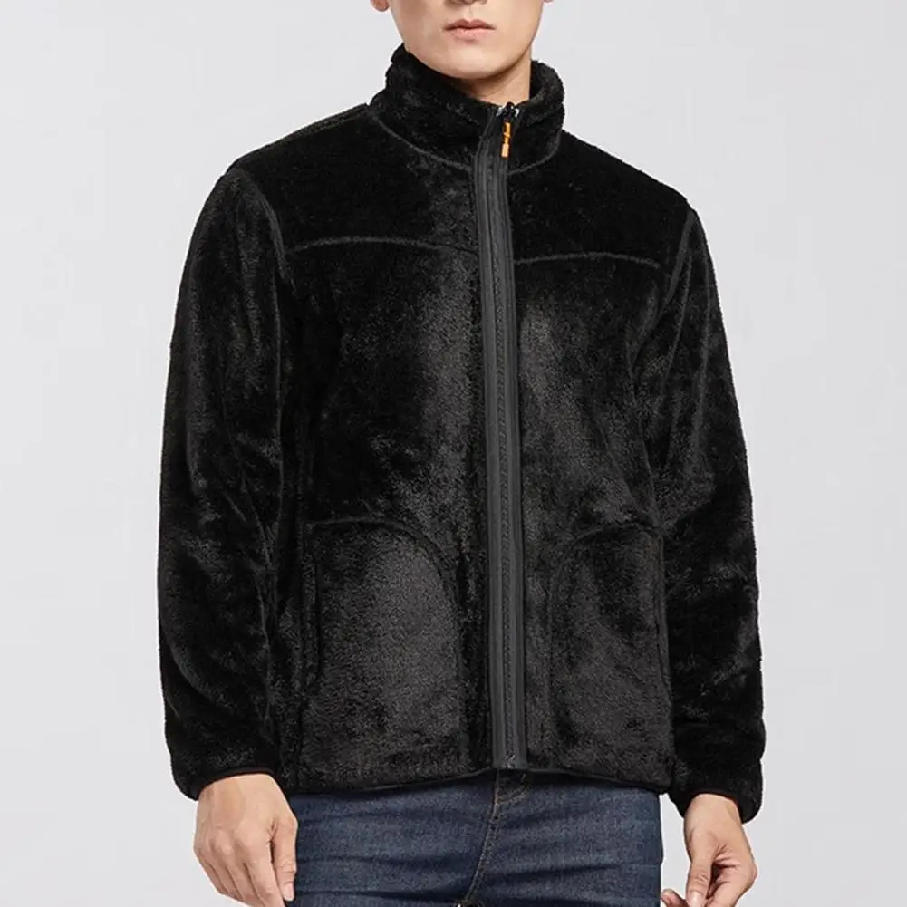 Fall Winter Men Jacket Stand Collar Neck Protection Thick Plush Coat Warm Windproof Zipper Closure Cardigan Men Coat
Fall Winter Men Jacket Stand Collar Neck Protection Thick Plush Coat Warm Windproof Zipper Closure Cardigan Men Coat