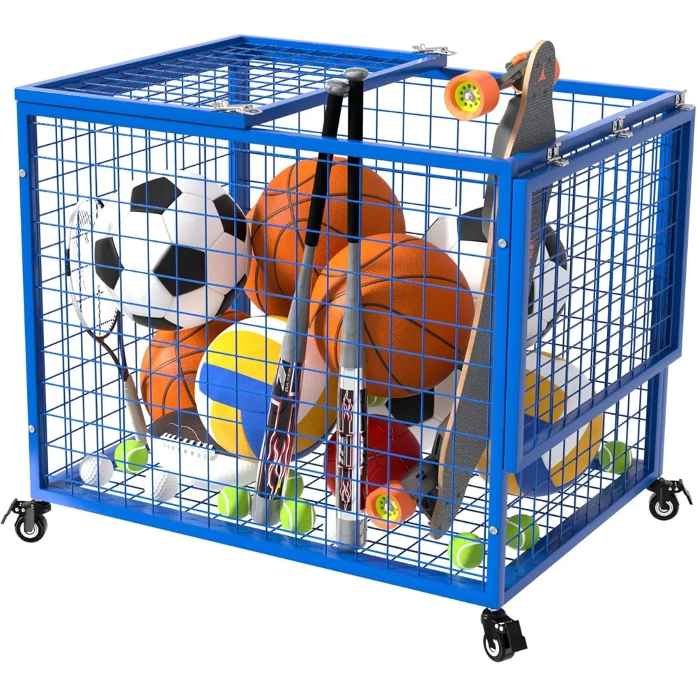 Ball Cart Garage Sports Equipment Basketball Organizer with Lockable Lid, Basketball Storage Bin for Indoor Outdoor, Rolling Exe
Ball Cart Garage Sports Equipment Basketball Organizer with Lockable Lid, Basketball Storage Bin for Indoor Outdoor, Rolling Exe
