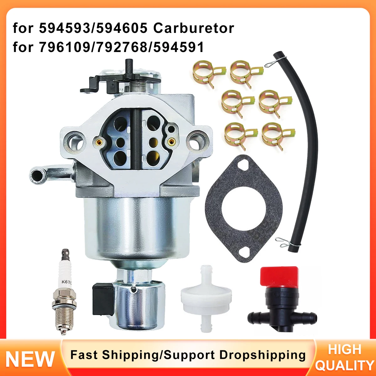 Replacement Carburetor Kit for 17.5HP Lawn Tractor - Fits 594593 594605 - Replaces 796109 792768 594591
Replacement Carburetor Kit for 17.5HP Lawn Tractor - Fits 594593 594605 - Replaces 796109 792768 594591