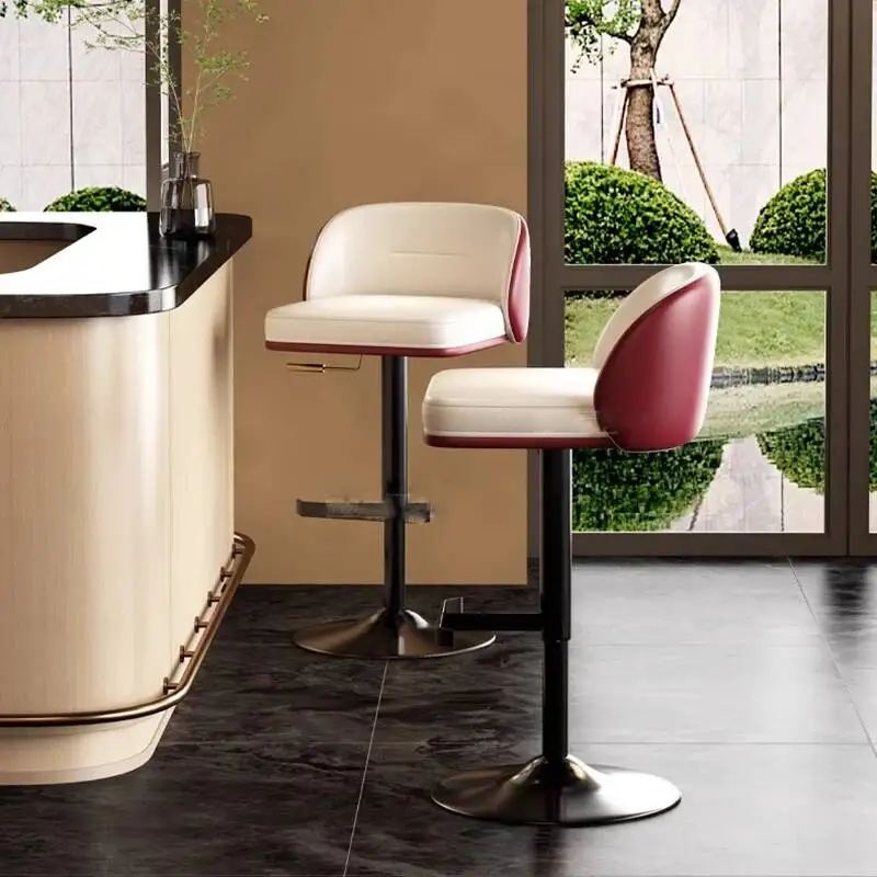 Барные стулья Banqueta Metal Aesthetic: дизайнерские, белые, мягкие, расслабляющие, с кожаными вставками кремового цвета, для дома и бара
Барные стулья Banqueta Metal Aesthetic: дизайнерские, белые, мягкие, расслабляющие, с кожаными вставками кремового цвета, для дома и бара