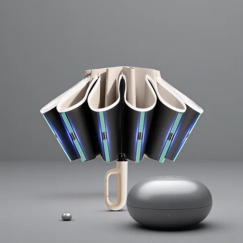 60K Buckle Men Women Umbrella  Fully Automatic Reverse Folding Umbrella with Windproof Reflective Stripe UV Umbrellas