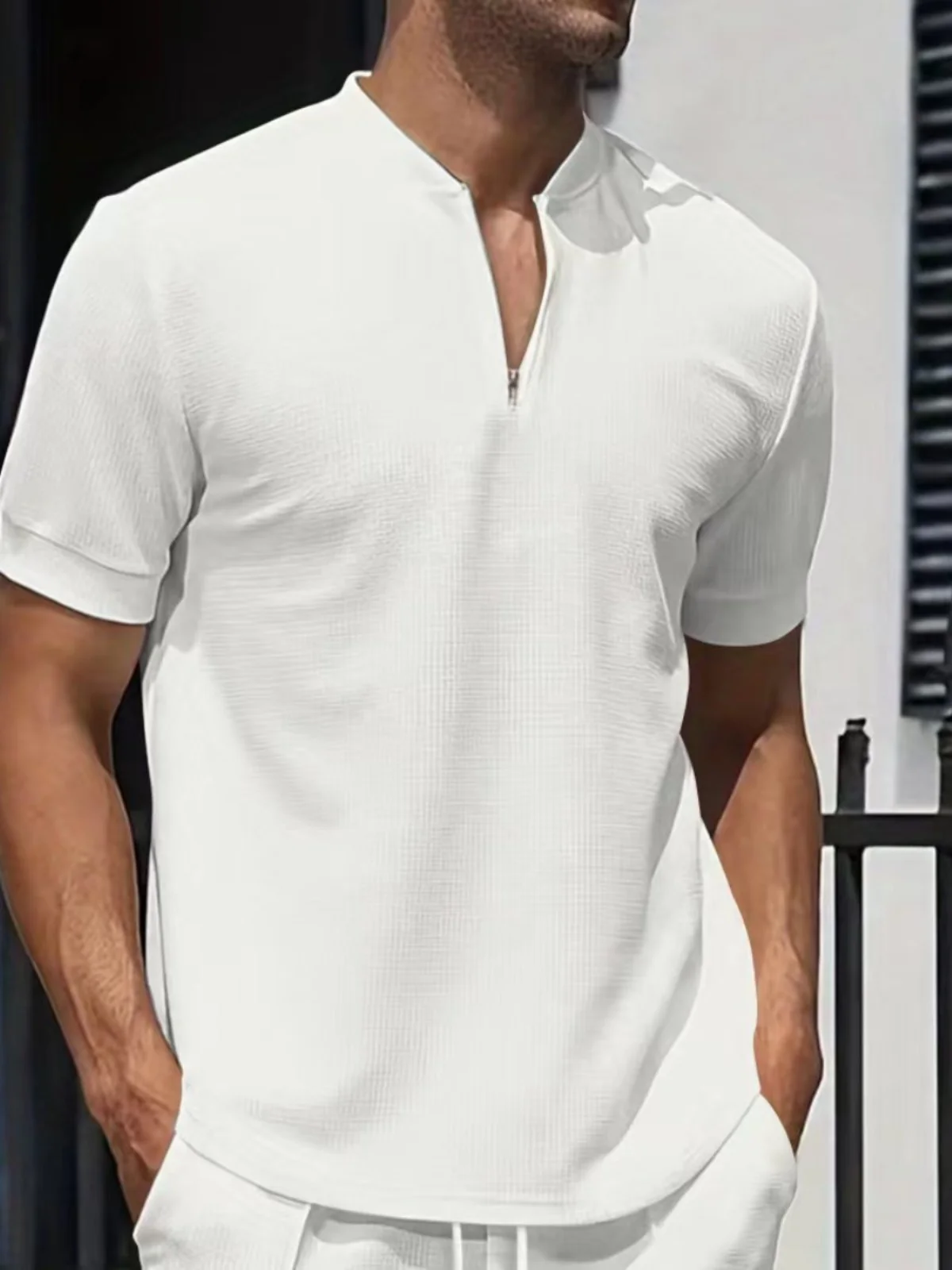 Men's Summer Zipper Collar Short Sleeve Shirt Pure Color T-Shirt Geen Fny Brand Chinese Manufacturer 2024 New Arrival
Men's Summer Zipper Collar Short Sleeve Shirt Pure Color T-Shirt Geen Fny Brand Chinese Manufacturer 2024 New Arrival
