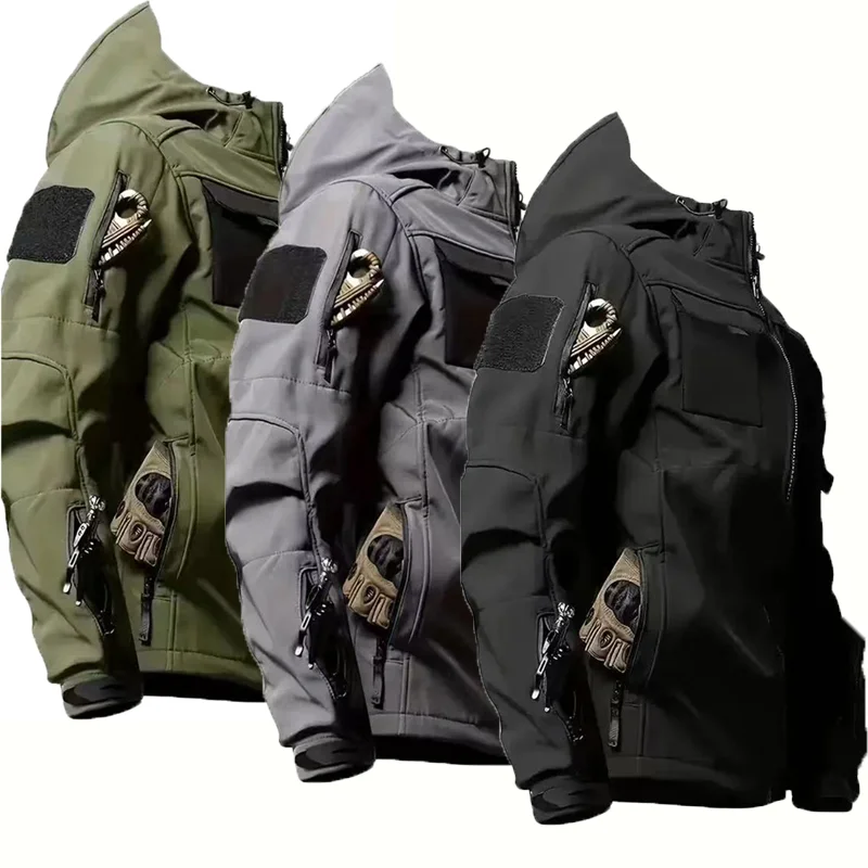 Men Cargo Autumn Winter Fleece Sharkskin Hiking Jackets Tactical Military Climbing Trekking Casual Windproof Camping Hoodie Coat
Men Cargo Autumn Winter Fleece Sharkskin Hiking Jackets Tactical Military Climbing Trekking Casual Windproof Camping Hoodie Coat