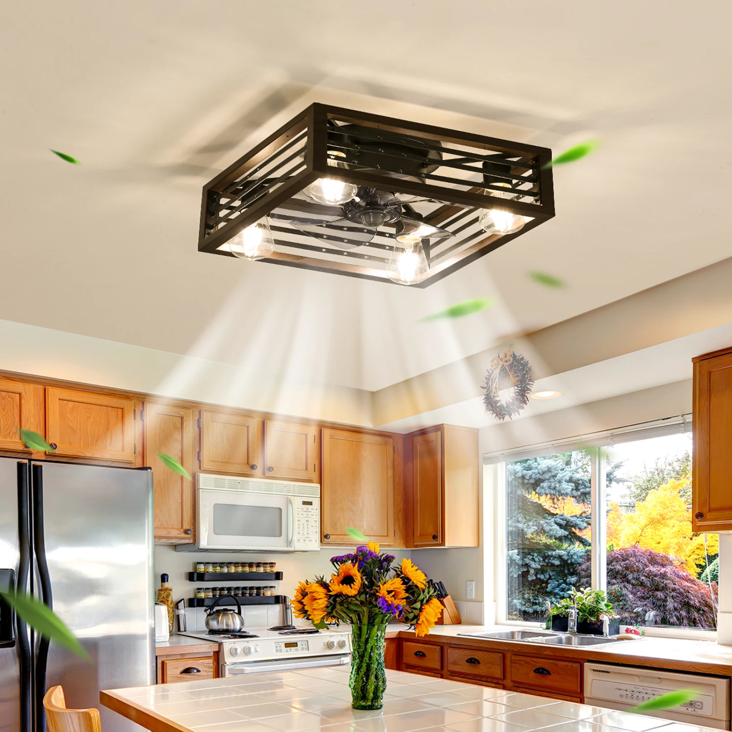 18" Caged Ceiling Fan with Lights Remote Control for APP - Modern Stylish Design
18" Caged Ceiling Fan with Lights Remote Control for APP - Modern Stylish Design