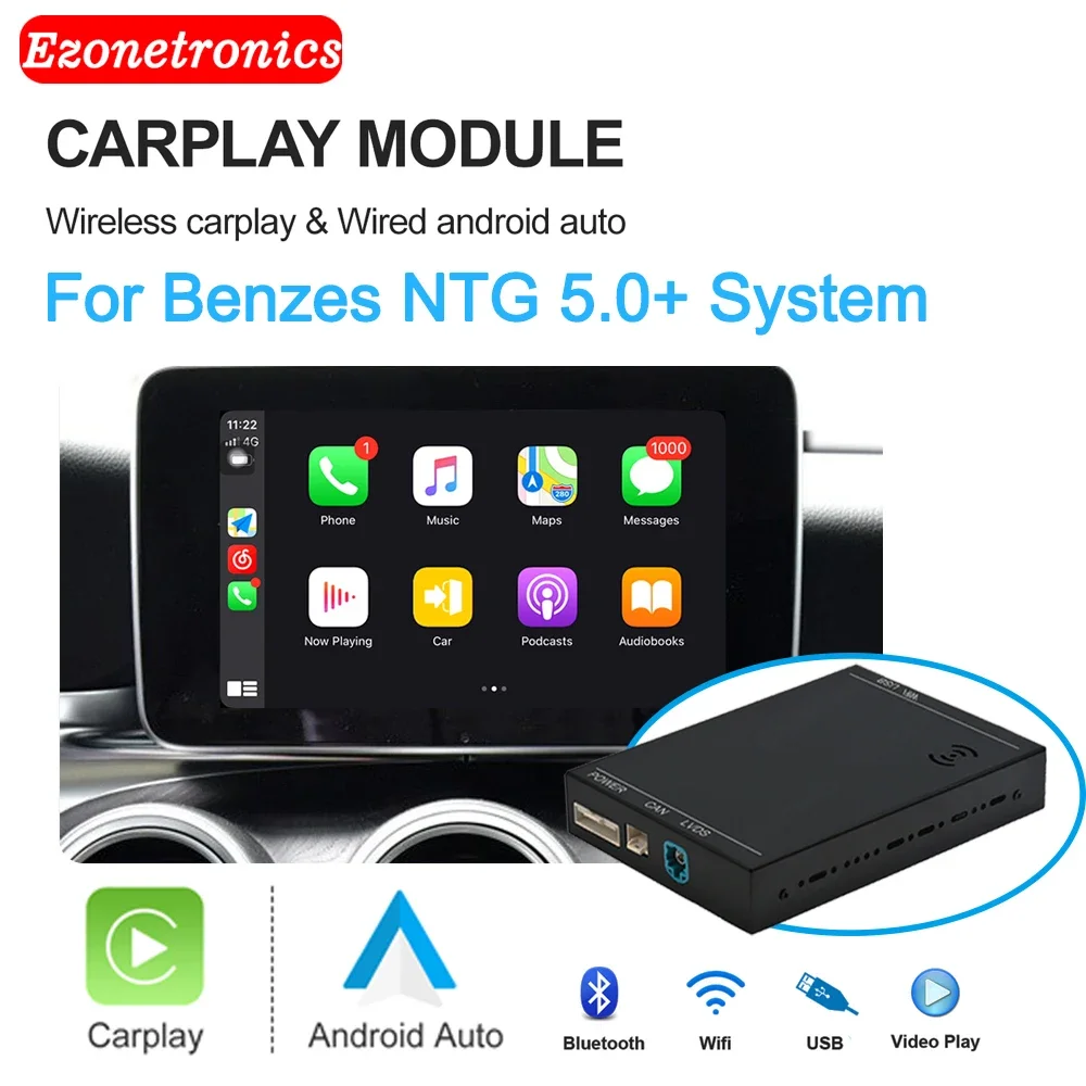 Беспроводной автомобильный декодер CarPlay, Android, зеркальная ссылка для Mercedes Benz A B C V GLC GLS CLA Class 2015-2018 с системой NTG 5,0 +
Беспроводной автомобильный декодер CarPlay, Android, зеркальная ссылка для Mercedes Benz A B C V GLC GLS CLA Class 2015-2018 с системой NTG 5,0 +