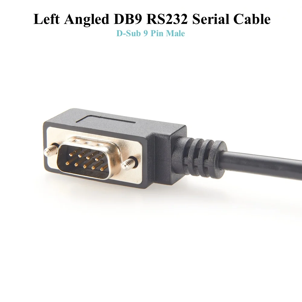 90 Degree Left Angled DB9 RS232 Serial Cable, Low Profile Right Angled D-Sub 9 Pin Male Single Ended PLC RS232 Programming Cable
90 Degree Left Angled DB9 RS232 Serial Cable, Low Profile Right Angled D-Sub 9 Pin Male Single Ended PLC RS232 Programming Cable