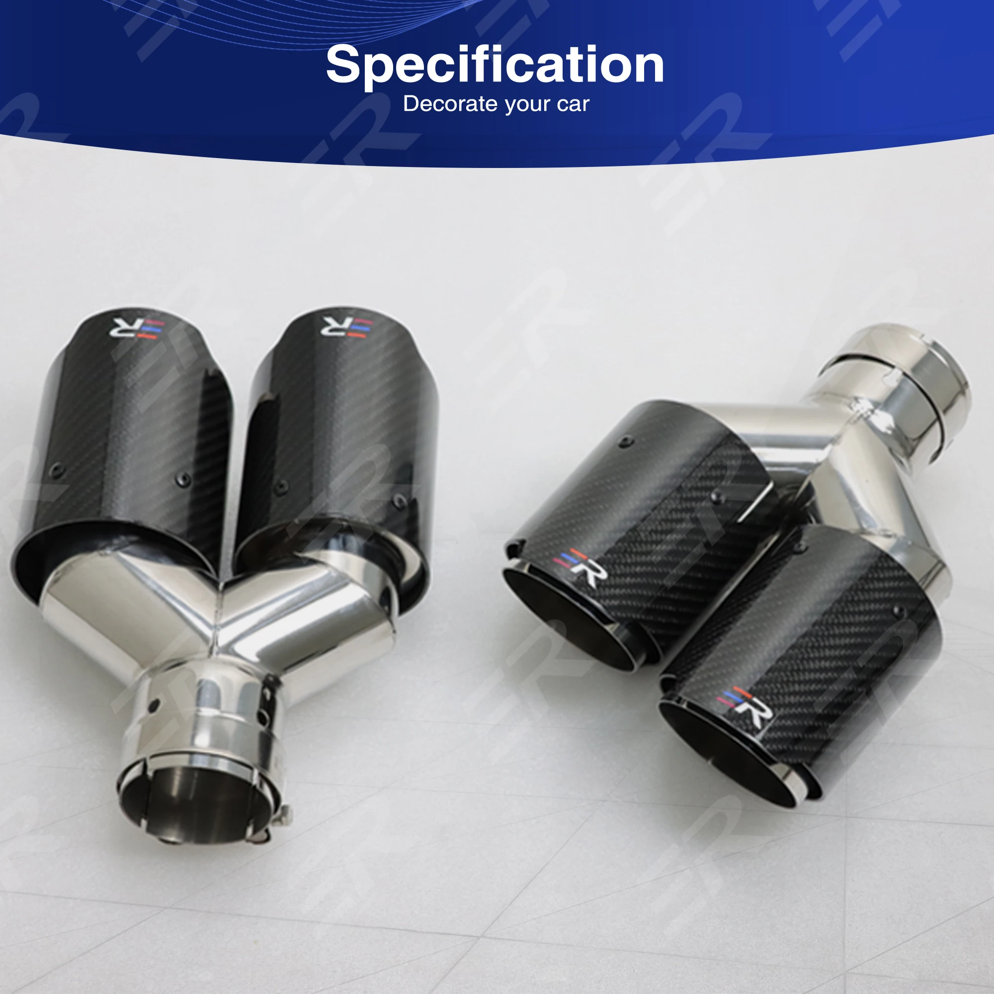 Universal 89mm Outlet Double Exit Carbon Fiber Glossy Muffler Tip Y Shape Exhaust Pipe Modify Nozzle car Decoration
Universal 89mm Outlet Double Exit Carbon Fiber Glossy Muffler Tip Y Shape Exhaust Pipe Modify Nozzle car Decoration