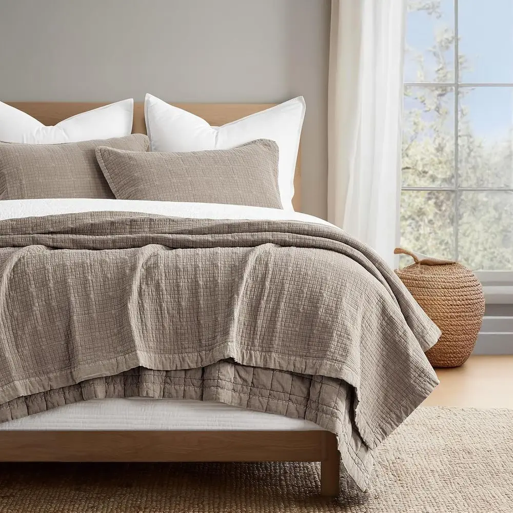Stonewashed Cotton Quilt Set King Size, Ultra Sot Oversized Bedspread Coverlet Set, Lightweight Crinkle Box Stitch Bedding Sets
Stonewashed Cotton Quilt Set King Size, Ultra Sot Oversized Bedspread Coverlet Set, Lightweight Crinkle Box Stitch Bedding Sets