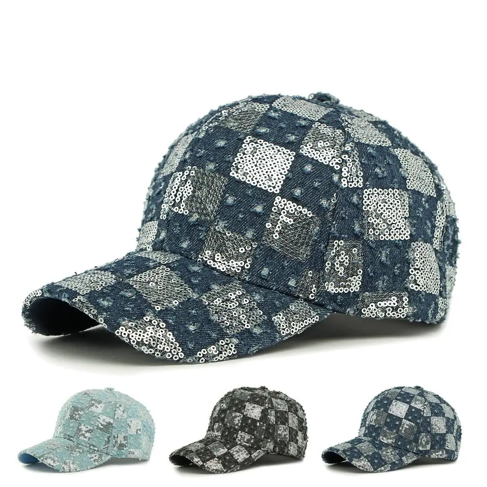 Women's All-Season Versatile Baseball Cap - Daily Wear Fashion Polyester Hat (55-59cm) with Sequins & Plaid Pattern
Women's All-Season Versatile Baseball Cap - Daily Wear Fashion Polyester Hat (55-59cm) with Sequins & Plaid Pattern