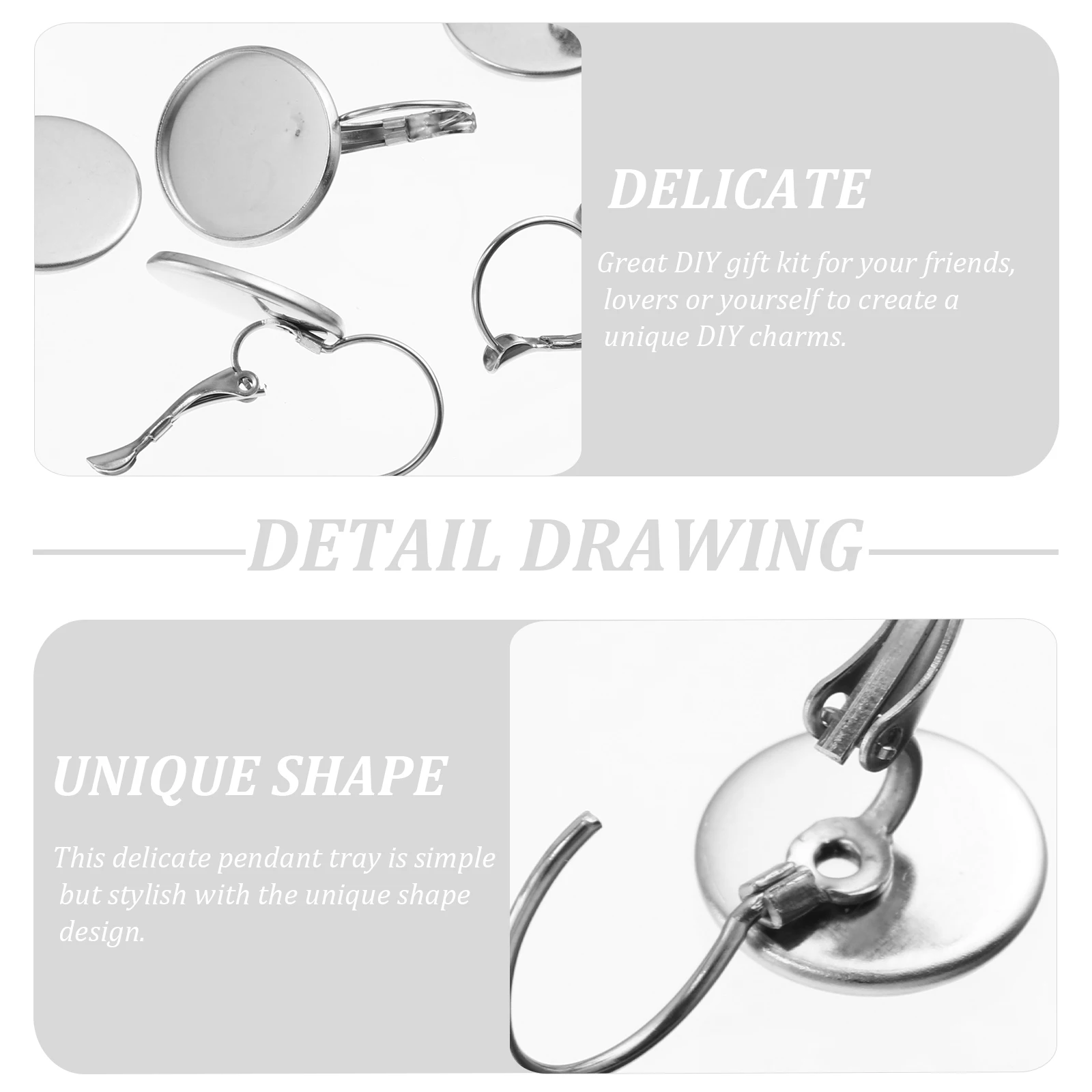 10 Pcs Ear Hook Hanging Tray Round for Jewelry Findings Earrings Making Base Blank 
10 Pcs Ear Hook Hanging Tray Round for Jewelry Findings Earrings Making Base Blank