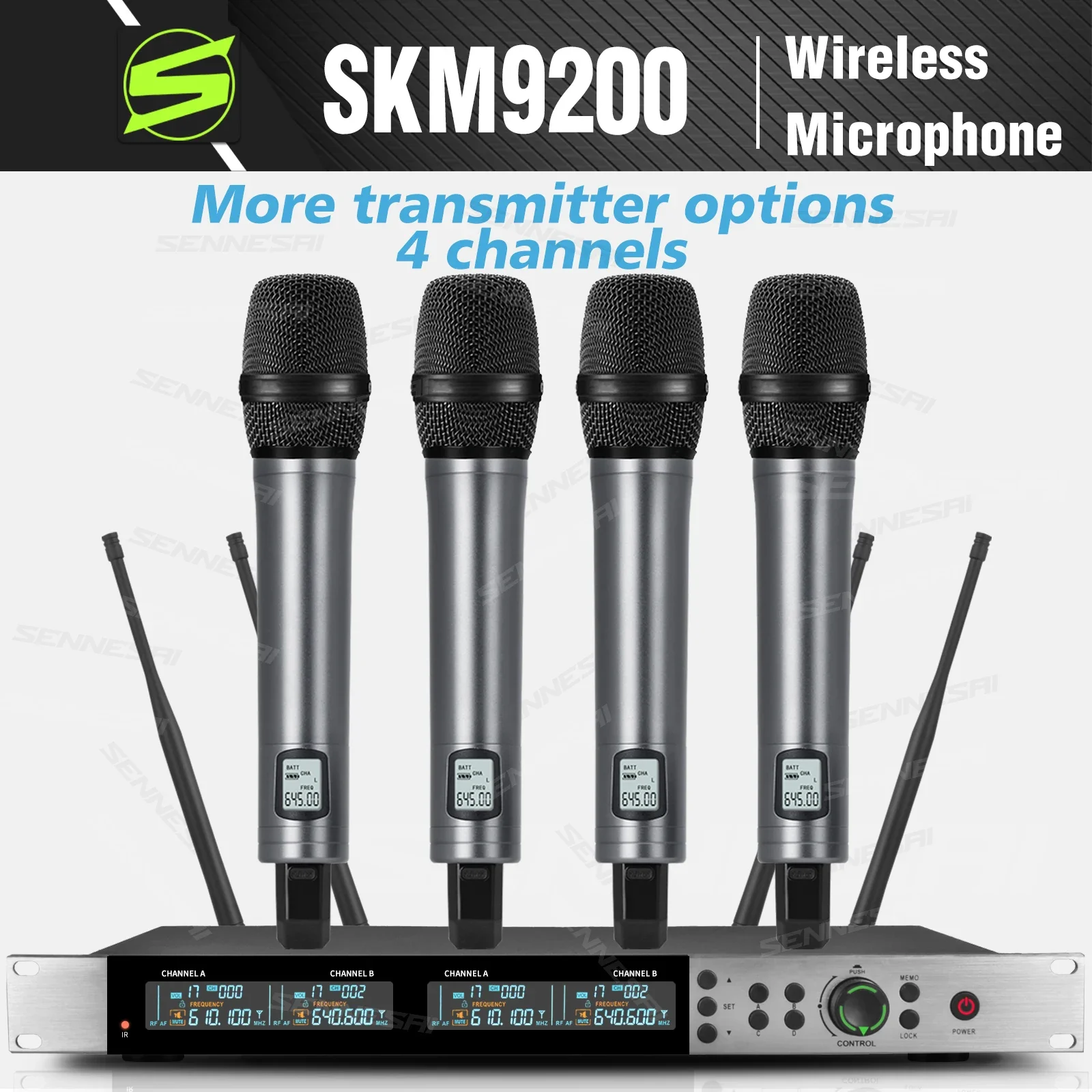 Беспроводной микрофон SKM9200/9000 (полностью металлический), 4 канала, профессиональный УВЧ микрофон, Динамический Ручной микрофон для караоке, церковной сцены
Беспроводной микрофон SKM9200/9000 (полностью металлический), 4 канала, профессиональный УВЧ микрофон, Динамический Ручной микрофон для караоке, церковной сцены
