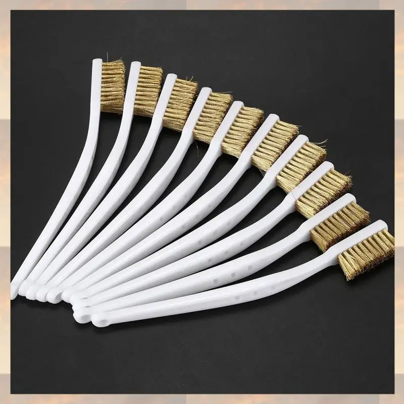 Flash Trend 50 шт., длина 6,9 дюйма, пластиковая белая ручка, щетина, латунь, металл 
Flash Trend 50 шт., длина 6,9 дюйма, пластиковая белая ручка, щетина, латунь, металл