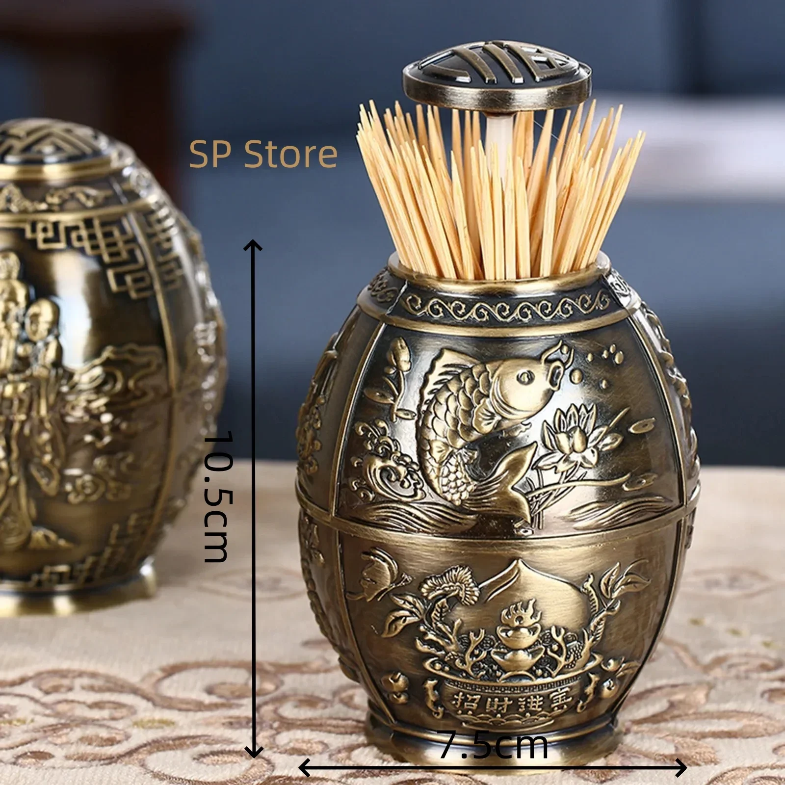 Metal Toothpick Box Creative Push-Type Fashion Toothpick Holder Chinese Living Room Automatic Pop-Up Toothpick Jar
Metal Toothpick Box Creative Push-Type Fashion Toothpick Holder Chinese Living Room Automatic Pop-Up Toothpick Jar