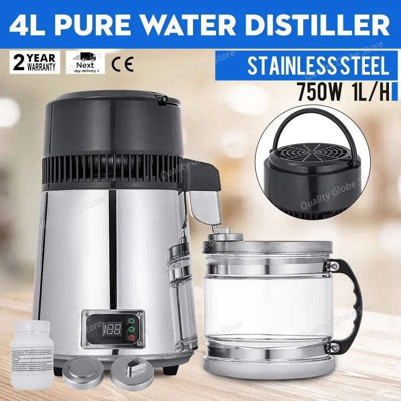 4L Stainless Steel Home Water Distiller - Automatic Dental Distilled Water Machine for Household, Lab, Clinic - BPA Free, 304 St
4L Stainless Steel Home Water Distiller - Automatic Dental Distilled Water Machine for Household, Lab, Clinic - BPA Free, 304 St