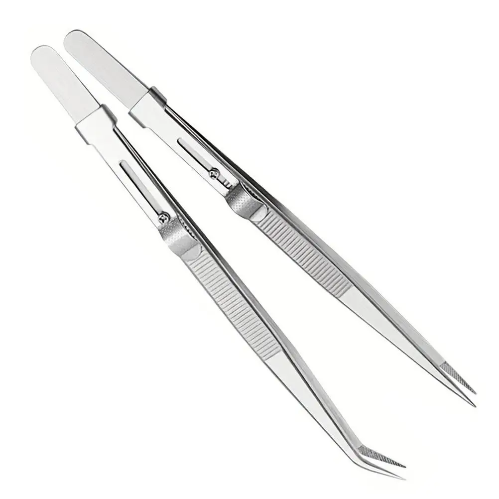 2Pcs 165mm Stainless Steel Jewelry Tweezers Non-slip Straight Curved Tips Nail Craft Tool Set Metal Hand Tools
2Pcs 165mm Stainless Steel Jewelry Tweezers Non-slip Straight Curved Tips Nail Craft Tool Set Metal Hand Tools