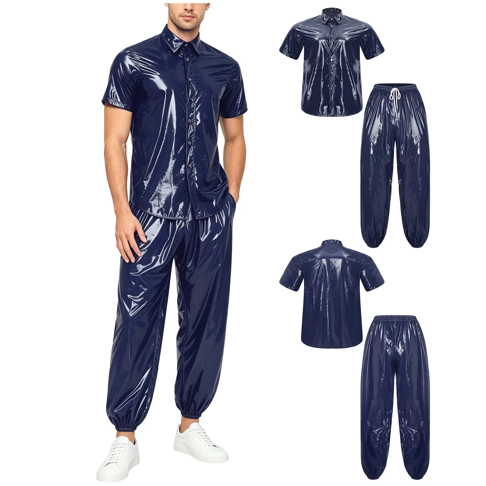 Mens Faux Leather Boxer Shorts Underwear Sides Zipper Elastic Waistband Nightwear Clubwear Outfits for Halloween Cosplay Costume
Mens Faux Leather Boxer Shorts Underwear Sides Zipper Elastic Waistband Nightwear Clubwear Outfits for Halloween Cosplay Costume
