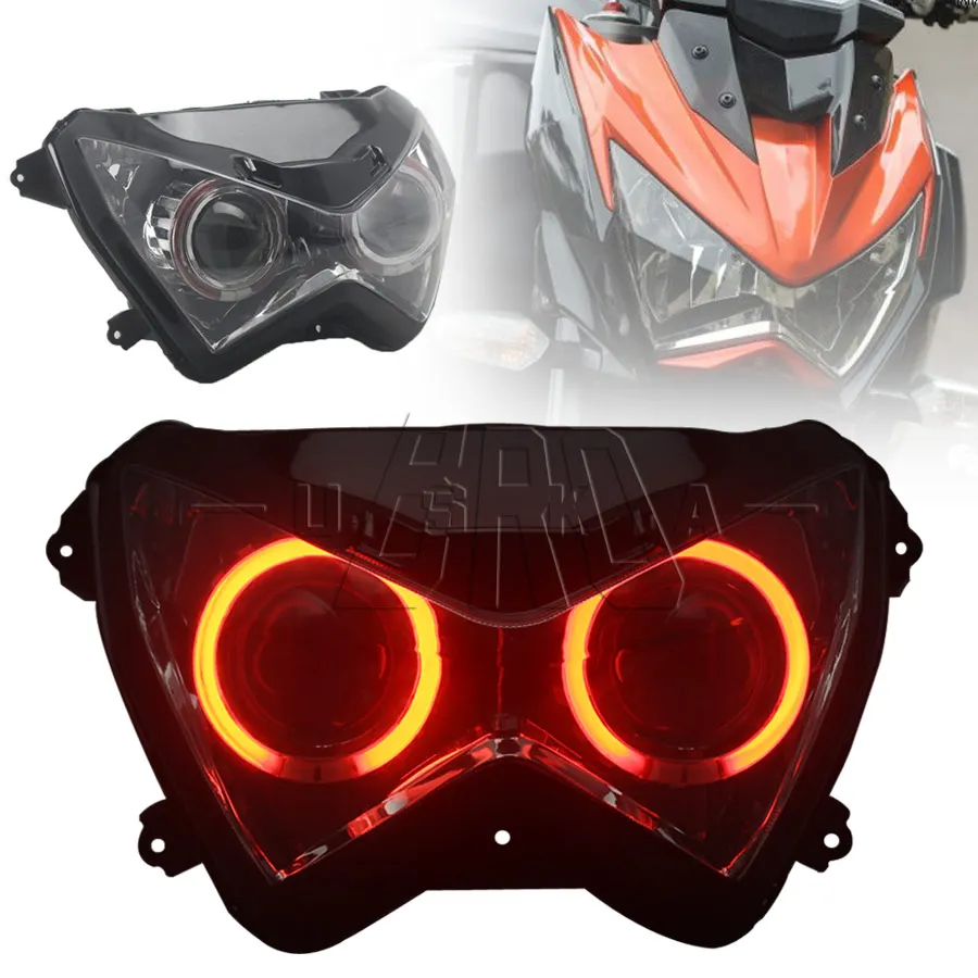 Motorcycle LED Headlamp Custom Angel Eyes Head Light HID Bi-Xenon Projector Headlight Assembly For Kawasaki Z800 Z250 Z300 13-16
Motorcycle LED Headlamp Custom Angel Eyes Head Light HID Bi-Xenon Projector Headlight Assembly For Kawasaki Z800 Z250 Z300 13-16