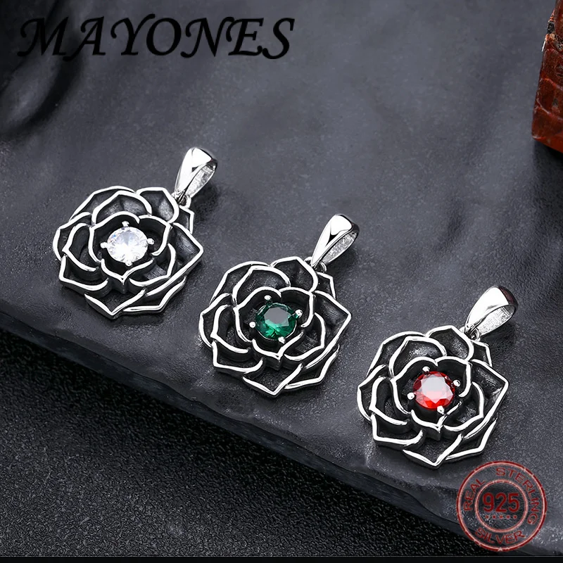 NEW 925 Sterling Silver Charm Pendant For Women Retro Inlaid With Zircon Hollow Rose Fashionable Jewelry
NEW 925 Sterling Silver Charm Pendant For Women Retro Inlaid With Zircon Hollow Rose Fashionable Jewelry