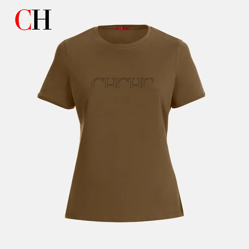 CH Basic Short Sleeve Top CHHC Letter Printed Crew Neck Skin Friendly Fabric Lightweight Commuter Casual Daily Wear
CH Basic Short Sleeve Top CHHC Letter Printed Crew Neck Skin Friendly Fabric Lightweight Commuter Casual Daily Wear