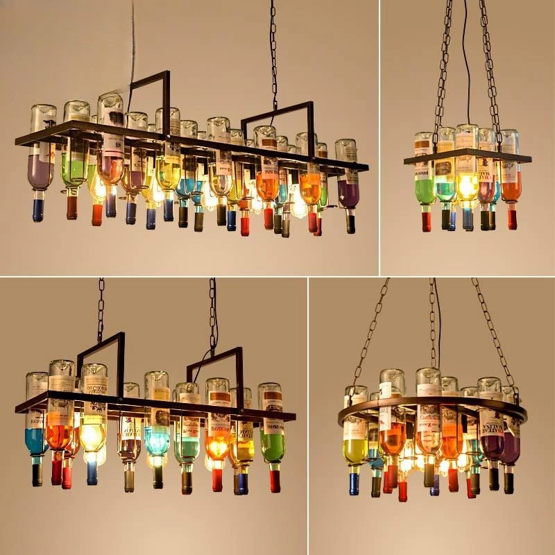 Wine bar chandelier retro industrial style wine bottle decoration restaurant barber shop creative personality iron art glass
Wine bar chandelier retro industrial style wine bottle decoration restaurant barber shop creative personality iron art glass