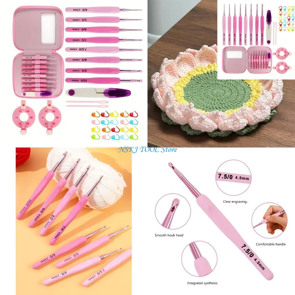L8RC 8Pcs Ergonomic Soft Grip Crochet Hook 2.5mm-6mm Aluminum Crochet Needle with Storage Case And Knitting Accessories
L8RC 8Pcs Ergonomic Soft Grip Crochet Hook 2.5mm-6mm Aluminum Crochet Needle with Storage Case And Knitting Accessories