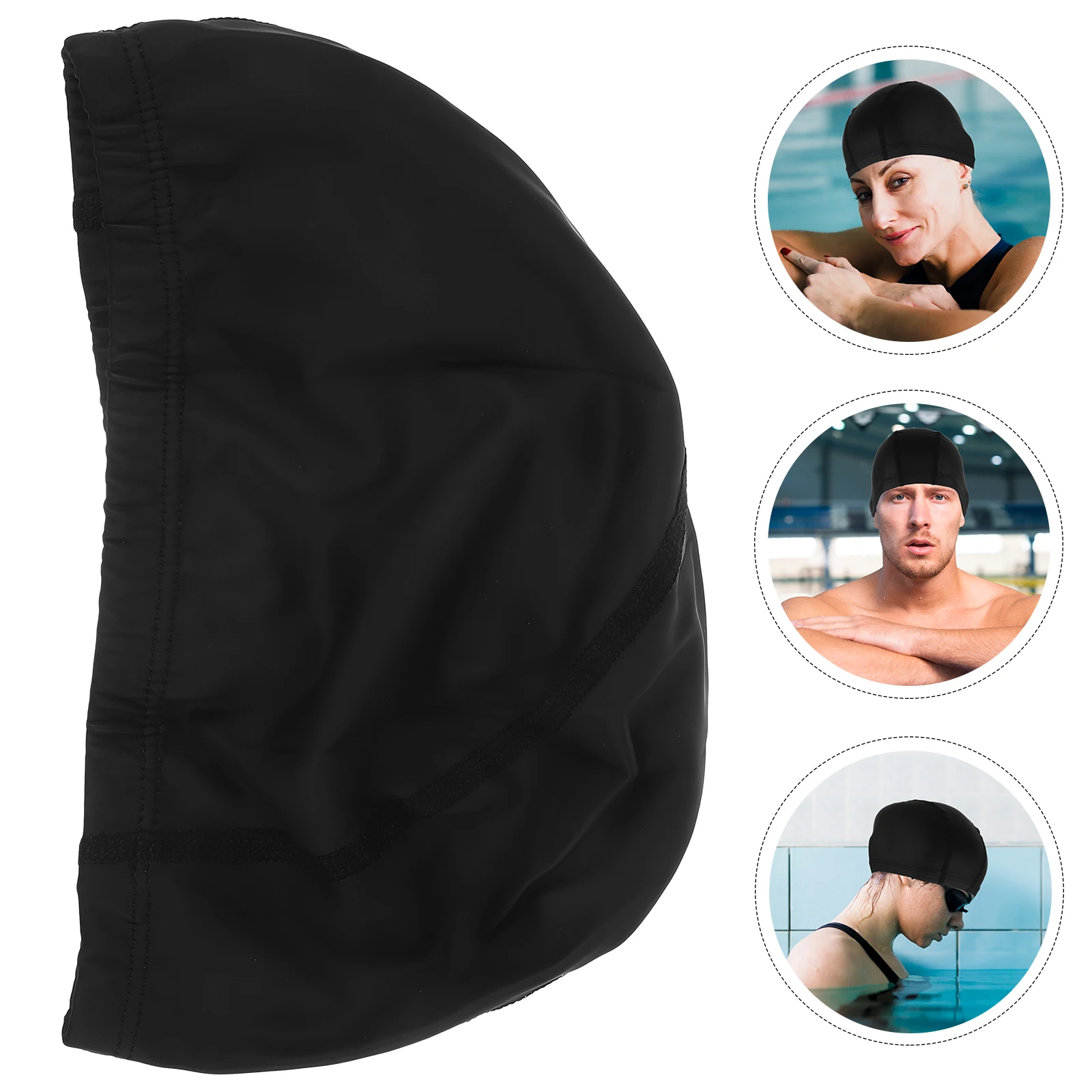 Flexible Reusable Swim Hat For Long Hair Adult Swimming Cap Pu Cloth Material Comfortable Pool Hat For Men Women 
Flexible Reusable Swim Hat For Long Hair Adult Swimming Cap Pu Cloth Material Comfortable Pool Hat For Men Women