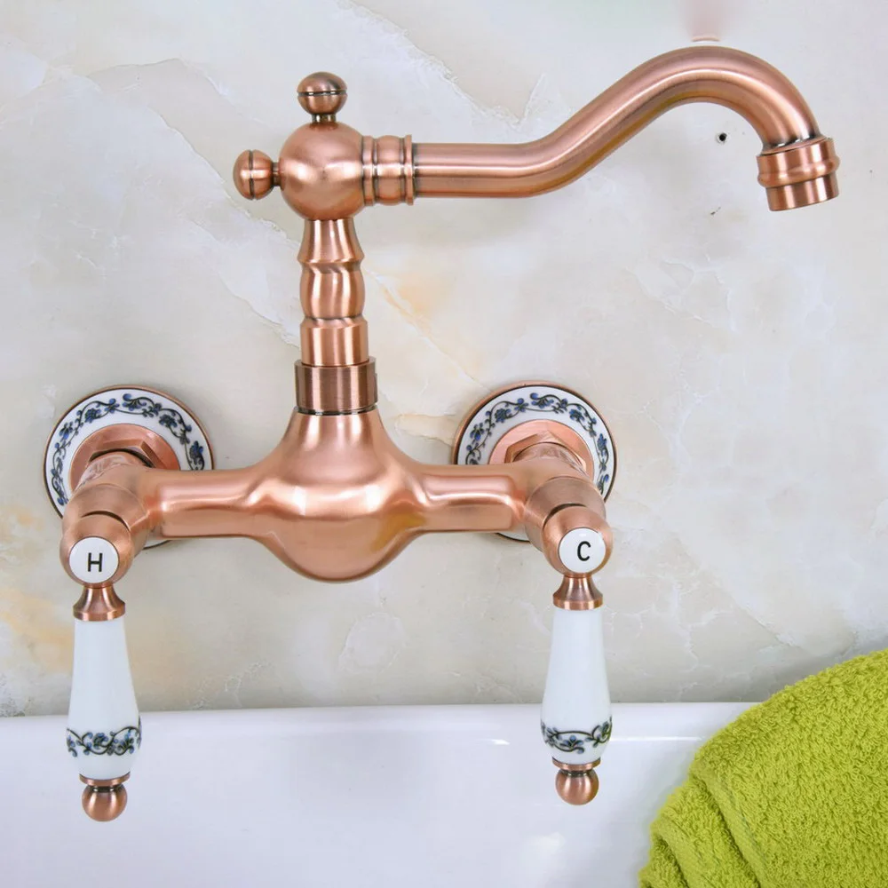 Wall Mounted Antique Red Copper Brass Bathroom Kitchen Swivel Spout Faucet Mixer Water Tap anf955
Wall Mounted Antique Red Copper Brass Bathroom Kitchen Swivel Spout Faucet Mixer Water Tap anf955