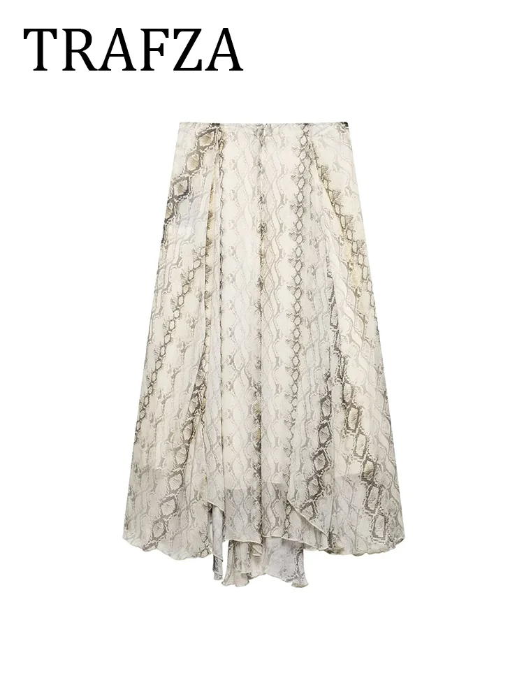 TRAFZA Snakeskin Print Skirt Womens Vintage Flounce Midi Skirt Woman New Fashion Elegant Long Skirts 2025 Evening Party Skirts
TRAFZA Snakeskin Print Skirt Womens Vintage Flounce Midi Skirt Woman New Fashion Elegant Long Skirts 2025 Evening Party Skirts