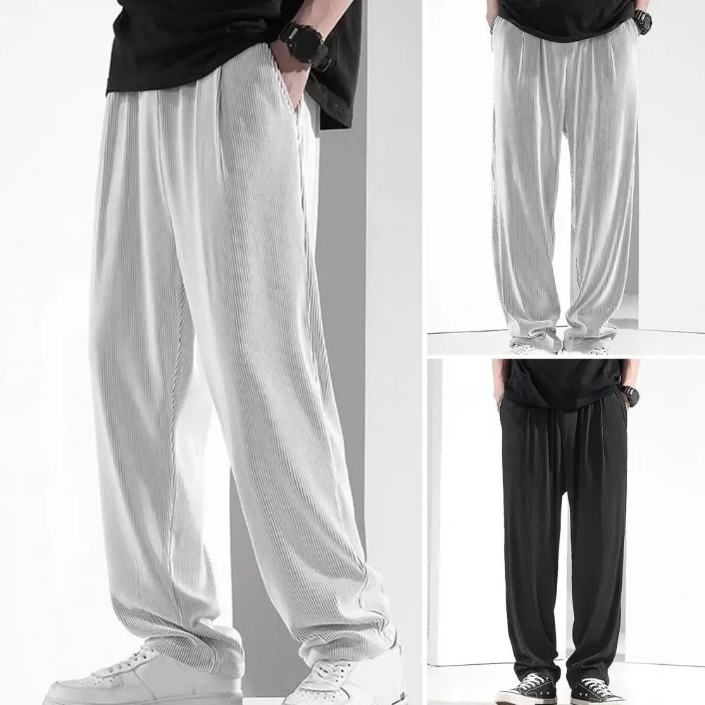 Drape Ice Silk Pants Men's Trousers Summer Solid Color Wide Leg Ultra-thin Drawstring Sports Pants Streetwear Casual Pants Men
Drape Ice Silk Pants Men's Trousers Summer Solid Color Wide Leg Ultra-thin Drawstring Sports Pants Streetwear Casual Pants Men
