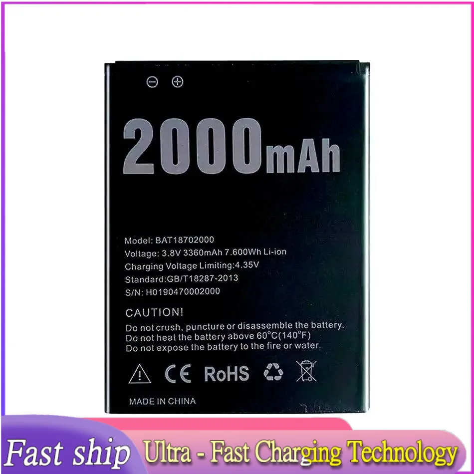 Mobile Phone Battery 2000mAh BAT18702000 For Doogee X 50 X50 Reliable Power Supply
Mobile Phone Battery 2000mAh BAT18702000 For Doogee X 50 X50 Reliable Power Supply