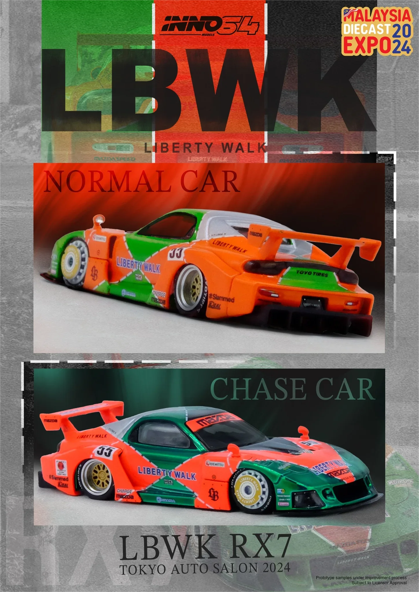 INNO 1:64 LBWK RX-7 FD3S LBSUPER SILHOUETTE Малайзия 2024, литая под давлением модель автомобиля
INNO 1:64 LBWK RX-7 FD3S LBSUPER SILHOUETTE Малайзия 2024, литая под давлением модель автомобиля