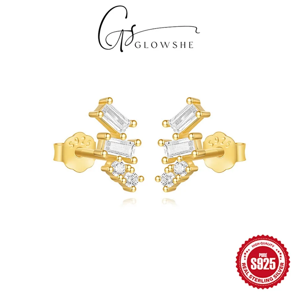 Glowshe 925 Sterling Silver Zircon Geometry Stud Earrings Birthday Party Designer Fine Jewelry Women's Minimalist Accessories
Glowshe 925 Sterling Silver Zircon Geometry Stud Earrings Birthday Party Designer Fine Jewelry Women's Minimalist Accessories