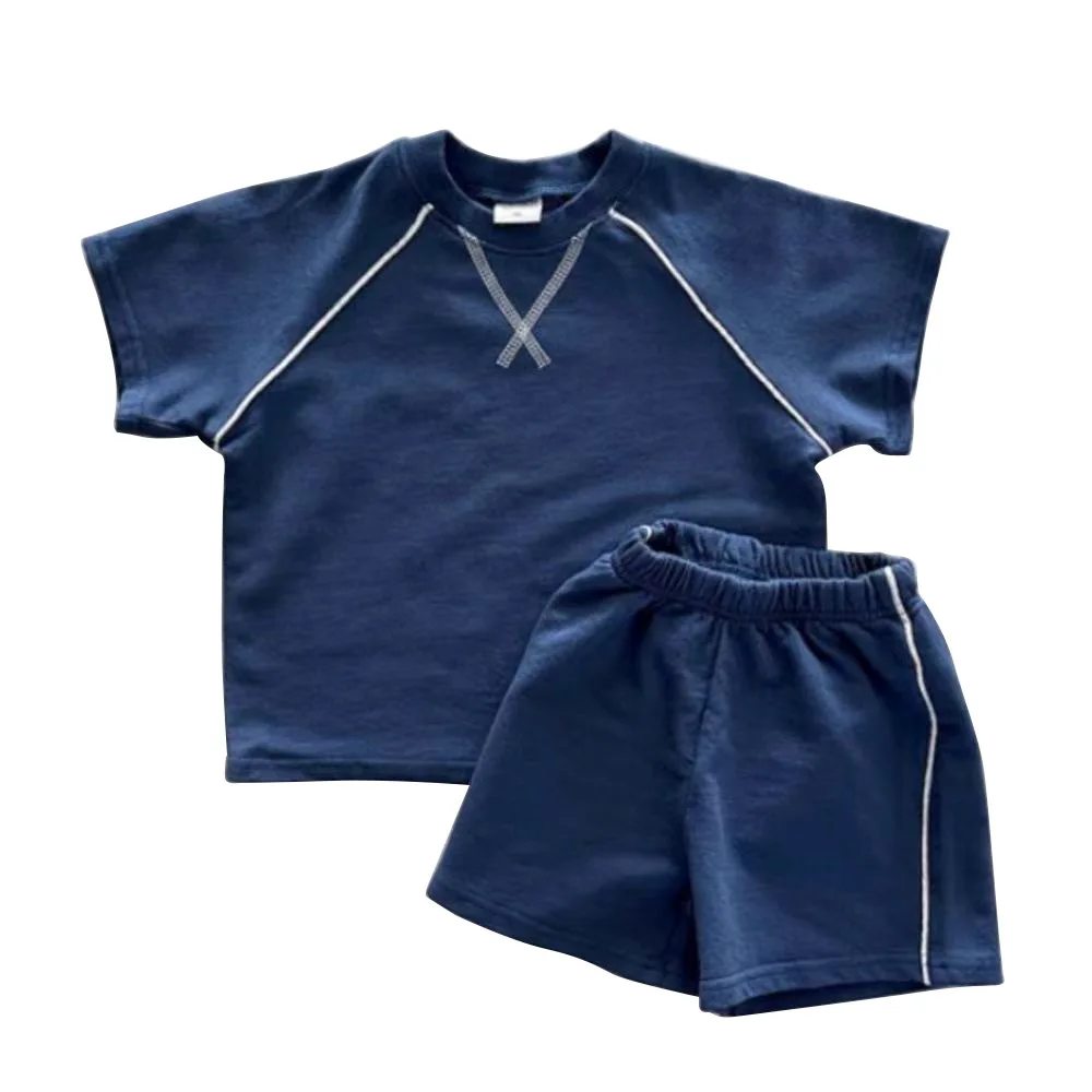 Summer popular solid color versatile short-sleeved set boys and girls sports two-piece set short-sleeved T-shirt baby new
Summer popular solid color versatile short-sleeved set boys and girls sports two-piece set short-sleeved T-shirt baby new