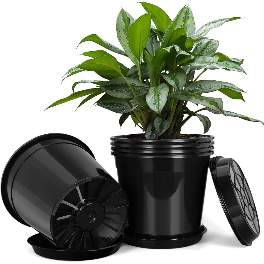 1 2 3 5 7 Gallon Plastic Pots with Drip Trays Sturdy Gallon Plant Pots with Drainage Holes Large Gallon Pots for Flowers Ideal
1 2 3 5 7 Gallon Plastic Pots with Drip Trays Sturdy Gallon Plant Pots with Drainage Holes Large Gallon Pots for Flowers Ideal
