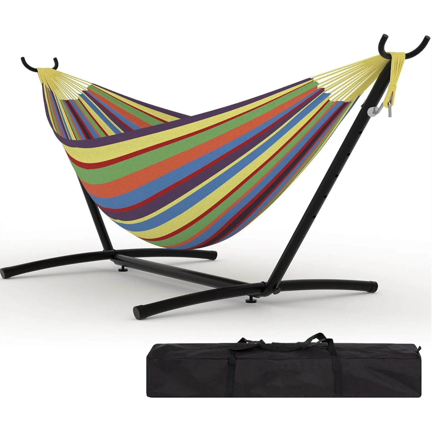 Double Hammock with Stand for Outdoor, 2 Person Heavy Duty Steel Frame Portable Patio Hammock with Carrying Bag, 450 lbs
Double Hammock with Stand for Outdoor, 2 Person Heavy Duty Steel Frame Portable Patio Hammock with Carrying Bag, 450 lbs